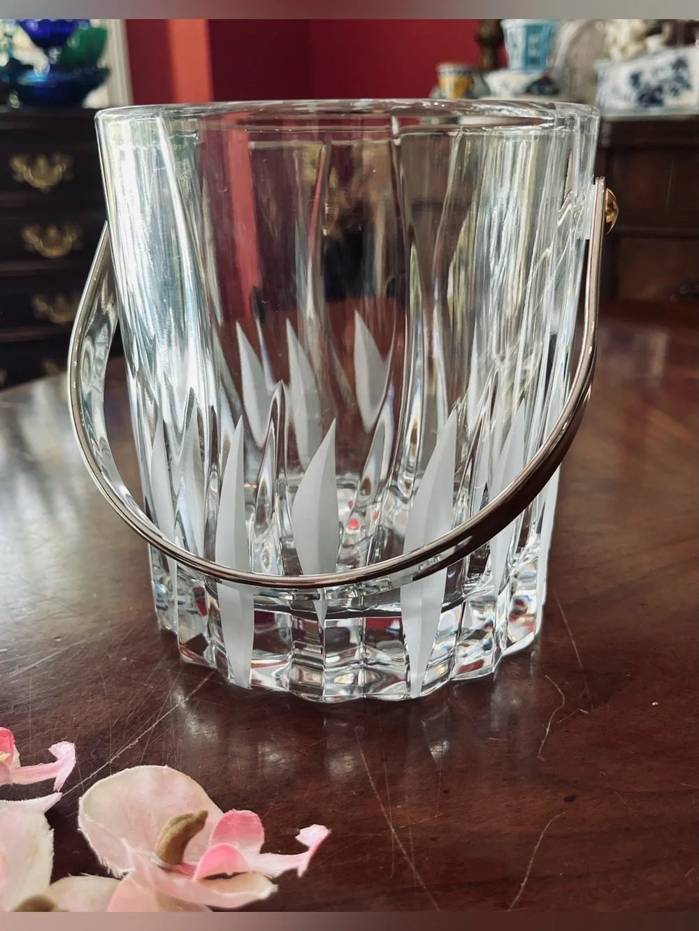 Mikasa Crystal Flame D'Amore Ice Bucket with Silver Handle Slovenia